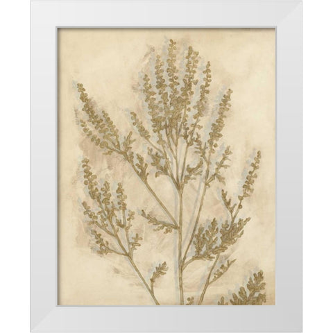 Gilded Foliage II White Modern Wood Framed Art Print by Meagher, Megan