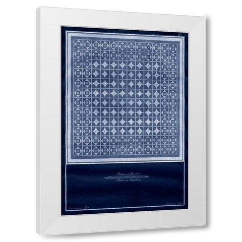 Indigo Tile VI White Modern Wood Framed Art Print by Vision Studio