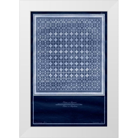 Indigo Tile VI White Modern Wood Framed Art Print by Vision Studio