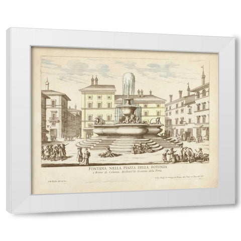 Fountains of Rome II White Modern Wood Framed Art Print by Vision Studio