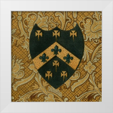 Noble Crest IV White Modern Wood Framed Art Print by Vision Studio