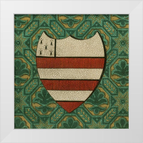 Noble Crest VIII White Modern Wood Framed Art Print by Vision Studio