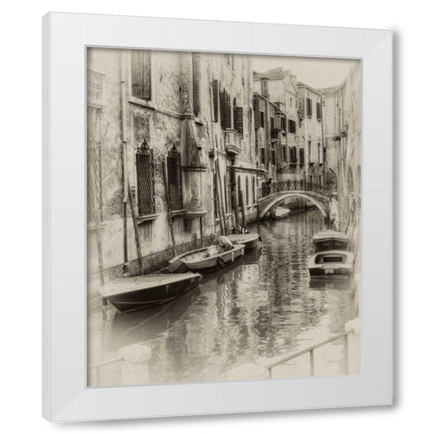 Six Boats Sepia White Modern Wood Framed Art Print by Head, Danny