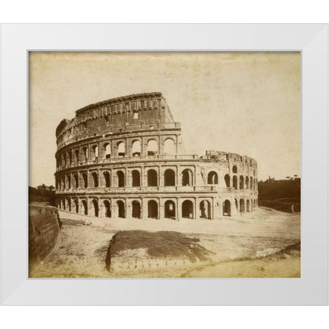 The Colosseum White Modern Wood Framed Art Print by Brogi, Giacomo