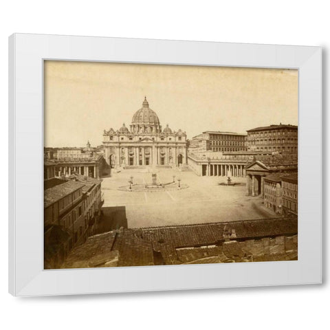 St. Peters Square White Modern Wood Framed Art Print by Brogi, Giacomo