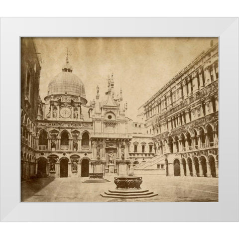Doges Palace White Modern Wood Framed Art Print by Brogi, Giacomo