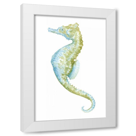 Watercolor Seahorse II White Modern Wood Framed Art Print by Meagher, Megan