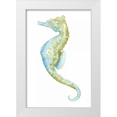 Watercolor Seahorse II White Modern Wood Framed Art Print by Meagher, Megan