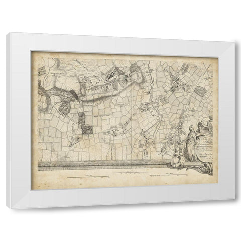 Map of London Grid XIV White Modern Wood Framed Art Print by Unknown