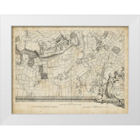 Map of London Grid XIV White Modern Wood Framed Art Print by Unknown