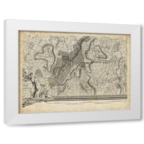 Map of London Grid XV White Modern Wood Framed Art Print by Unknown