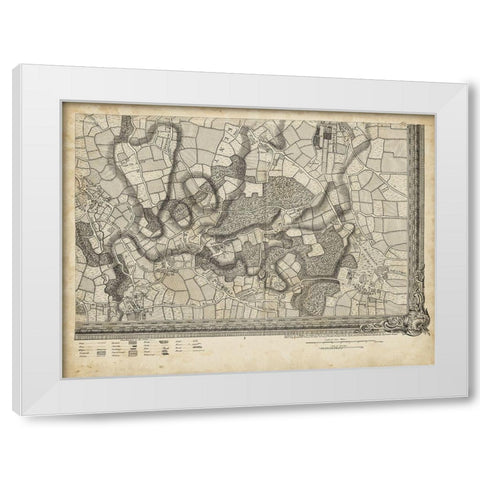 Map of London Grid XVI White Modern Wood Framed Art Print by Unknown