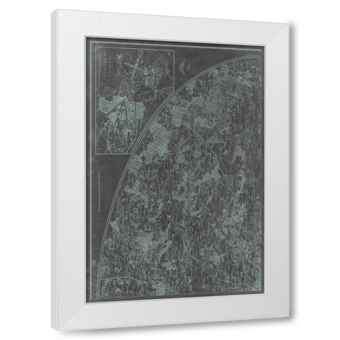 Map of Paris Grid III White Modern Wood Framed Art Print by Vision Studio