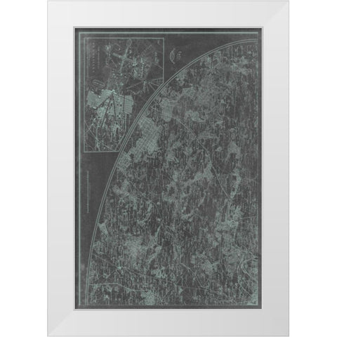 Map of Paris Grid III White Modern Wood Framed Art Print by Vision Studio