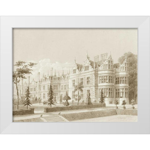 Kirby Castle Garden View White Modern Wood Framed Art Print by Richardson
