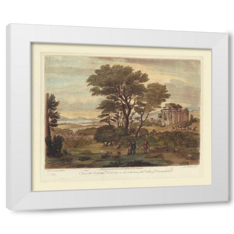 Italian View I White Modern Wood Framed Art Print by Lorrain, Claude