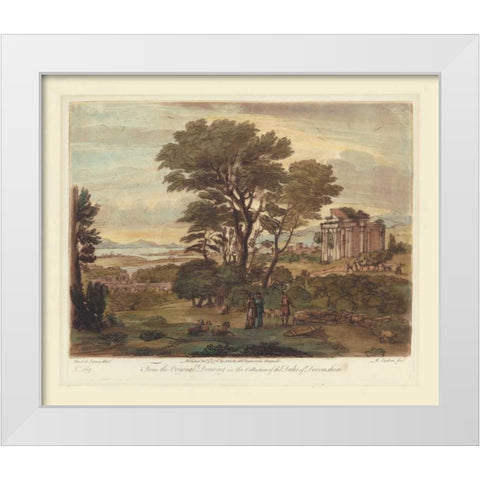 Italian View I White Modern Wood Framed Art Print by Lorrain, Claude