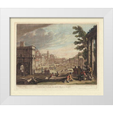 Italian View II White Modern Wood Framed Art Print by Lorrain, Claude
