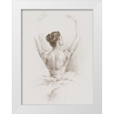 Dance Study I White Modern Wood Framed Art Print by Harper, Ethan