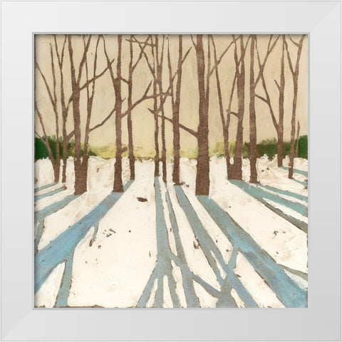 Winter Shadows II White Modern Wood Framed Art Print by Meagher, Megan