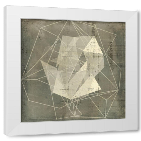 Geomolecule Blueprint II White Modern Wood Framed Art Print by Goldberger, Jennifer