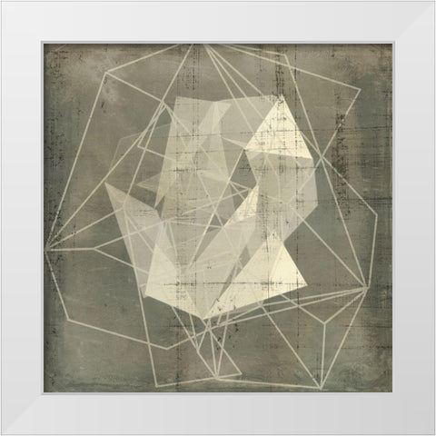 Geomolecule Blueprint II White Modern Wood Framed Art Print by Goldberger, Jennifer