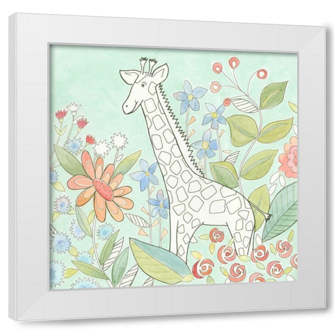 Nicks Animal Garden III White Modern Wood Framed Art Print by Meagher, Megan