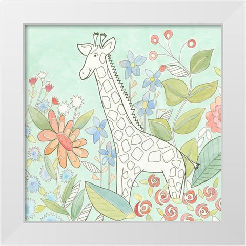 Nicks Animal Garden III White Modern Wood Framed Art Print by Meagher, Megan