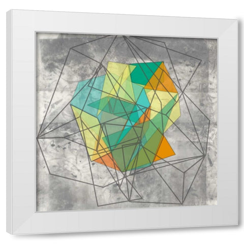 Geomolecule II White Modern Wood Framed Art Print by Goldberger, Jennifer