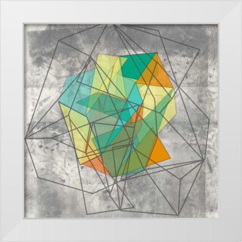 Geomolecule II White Modern Wood Framed Art Print by Goldberger, Jennifer