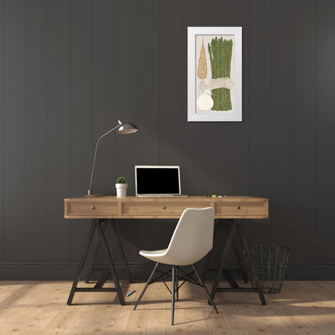 Contour Fruits and Veggies V White Modern Wood Framed Art Print by Vision Studio