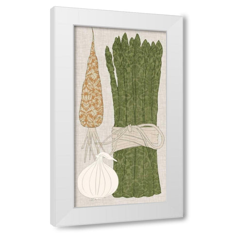 Contour Fruits and Veggies V White Modern Wood Framed Art Print by Vision Studio