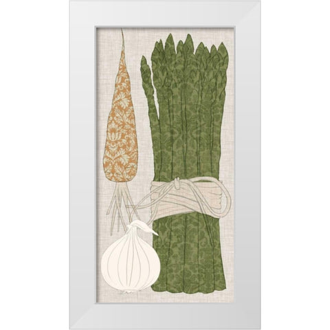 Contour Fruits and Veggies V White Modern Wood Framed Art Print by Vision Studio
