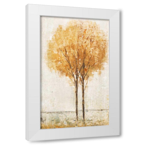 Falling Leaves I White Modern Wood Framed Art Print by OToole, Tim