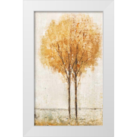 Falling Leaves I White Modern Wood Framed Art Print by OToole, Tim