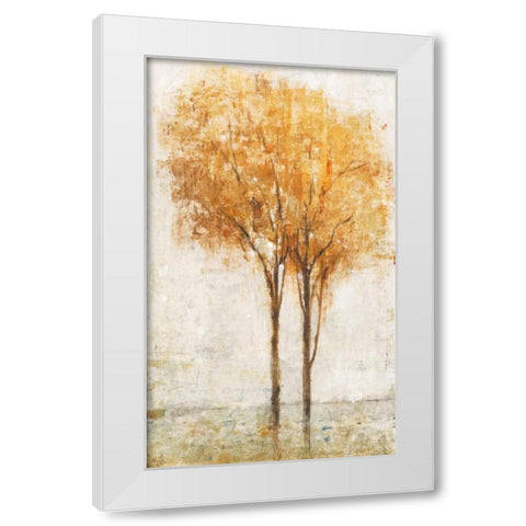 Falling Leaves II White Modern Wood Framed Art Print by OToole, Tim