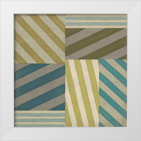 Nautical Stripes I White Modern Wood Framed Art Print by Vess, June Erica