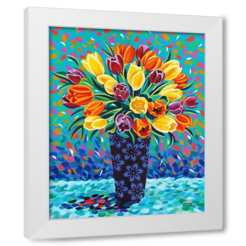 Bouquet Celebration II White Modern Wood Framed Art Print by Vitaletti, Carolee