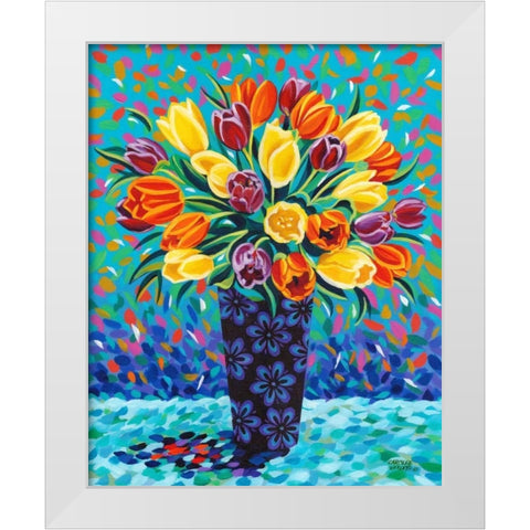 Bouquet Celebration II White Modern Wood Framed Art Print by Vitaletti, Carolee