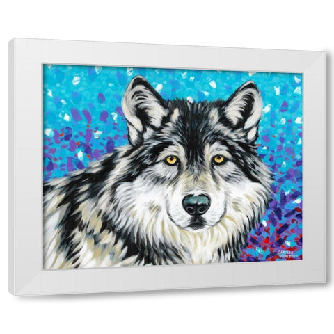 Grey Wolf II White Modern Wood Framed Art Print by Vitaletti, Carolee