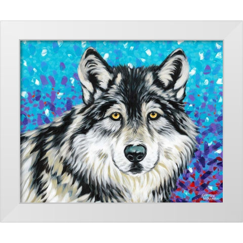 Grey Wolf II White Modern Wood Framed Art Print by Vitaletti, Carolee