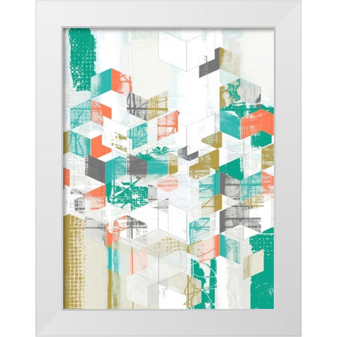 Box Grid I White Modern Wood Framed Art Print by Goldberger, Jennifer