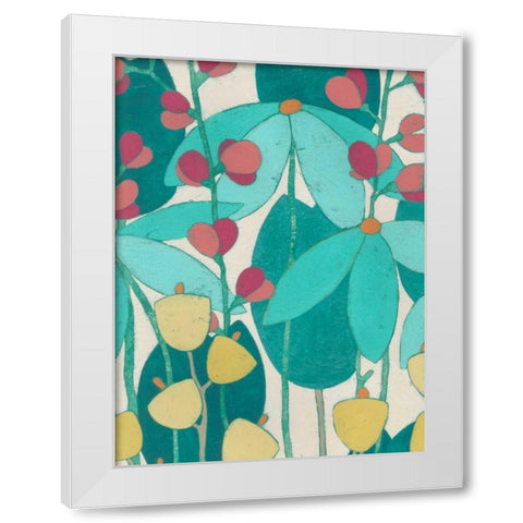 Wild Flower Glade I White Modern Wood Framed Art Print by Vess, June Erica