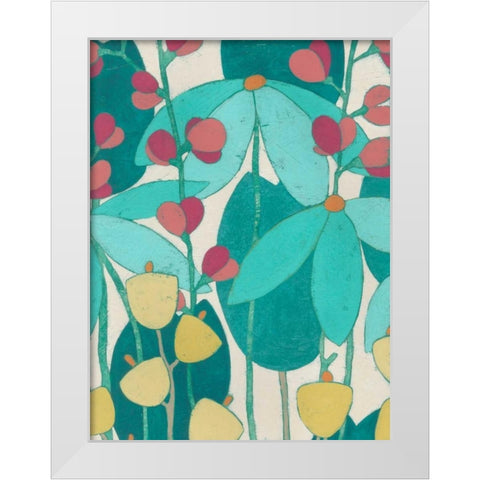 Wild Flower Glade I White Modern Wood Framed Art Print by Vess, June Erica