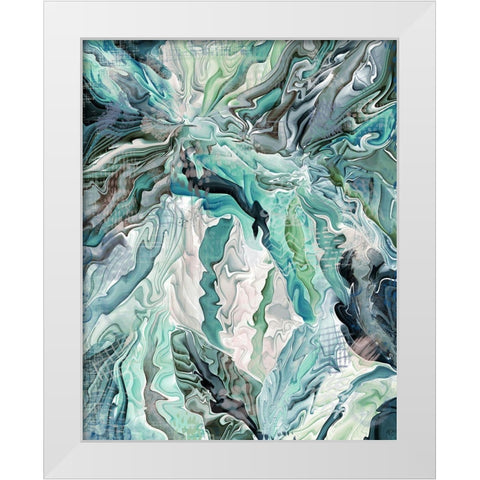 Tropical Forest Abstract 1 White Modern Wood Framed Art Print by Fab Funky