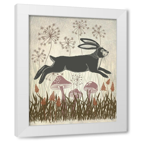 Country Lane Hare 4 - Earth White Modern Wood Framed Art Print by Fab Funky