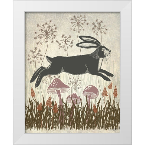 Country Lane Hare 4 - Earth White Modern Wood Framed Art Print by Fab Funky