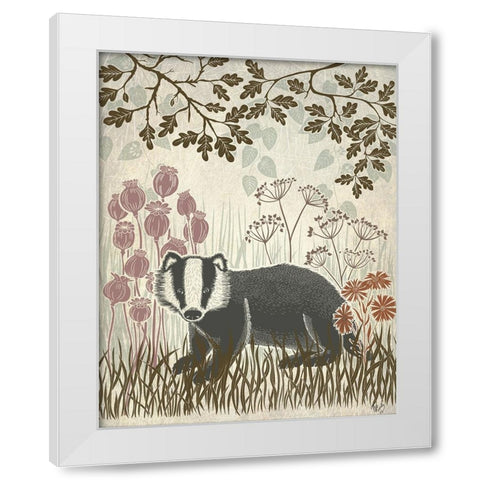 Country Lane Badger 5 - Earth White Modern Wood Framed Art Print by Fab Funky