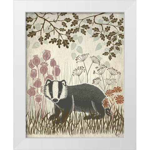 Country Lane Badger 5 - Earth White Modern Wood Framed Art Print by Fab Funky