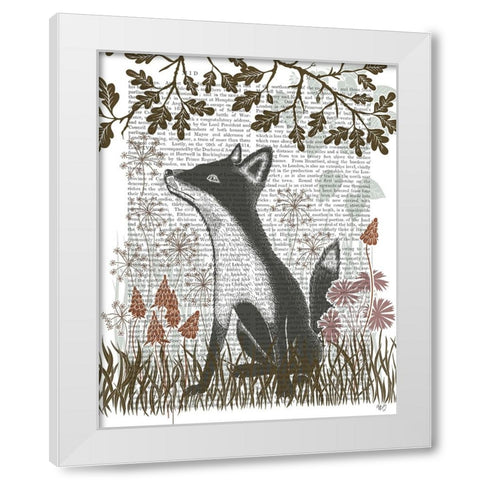 Country Lane Fox 1 - Earth White Modern Wood Framed Art Print by Fab Funky